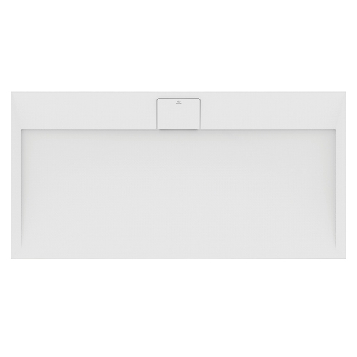 Immagine di Ideal Standard ULTRA FLAT S I.LIFE piatto doccia rettangolare L.140 P.70 cm, antiscivolo e con scarico nascosto sul lato lungo, in IdealSolid+, effetto pietra, colore bianco finitura opaco T5241FR