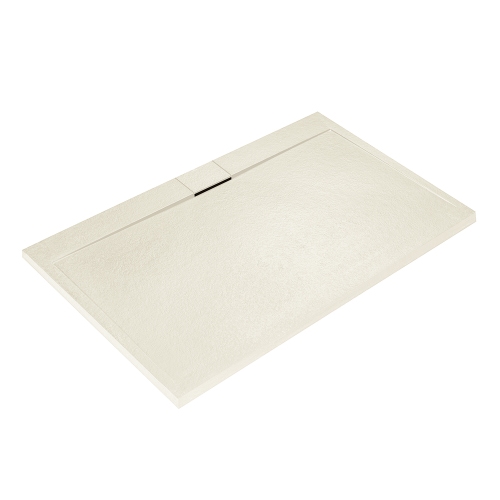 Immagine di Ideal Standard ULTRA FLAT S I.LIFE piatto doccia rettangolare L.140 P.70 cm, antiscivolo e con scarico nascosto sul lato lungo, in IdealSolid+, effetto pietra, colore sabbia finitura opaco T5241FT