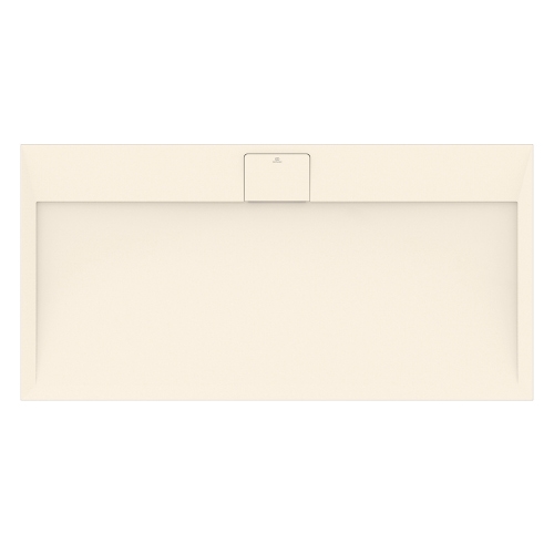 Immagine di Ideal Standard ULTRA FLAT S I.LIFE piatto doccia rettangolare L.140 P.70 cm, antiscivolo e con scarico nascosto sul lato lungo, in IdealSolid+, effetto pietra, colore sabbia finitura opaco T5241FT