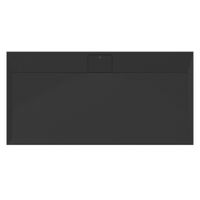 Immagine di Ideal Standard ULTRA FLAT S I.LIFE piatto doccia rettangolare L.140 P.70 cm, antiscivolo e con scarico nascosto sul lato lungo, in IdealSolid+, effetto pietra, colore nero finitura opaco T5241FV
