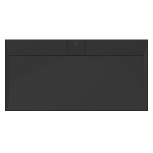 Immagine di Ideal Standard ULTRA FLAT S I.LIFE piatto doccia rettangolare L.140 P.70 cm, antiscivolo e con scarico nascosto sul lato lungo, in IdealSolid+, effetto pietra, colore nero finitura opaco T5241FV
