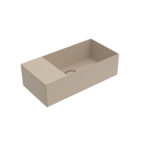 Immagine di Flaminia APPLIGHT 5025 SX lavabo L.50 P.25 cm, sospeso con piano rubinetteria a sinistra, senza troppopieno, colore argilla finitura opaco AP5025SXARG
