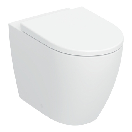 Immagine di Geberit ICON vaso a pavimento TURBOFLUSH a filo parete con fissaggi nascosti, sedile con discesa ammortizzata, colore bianco finitura lucido 503.080.00.1