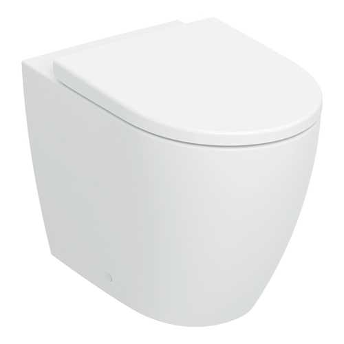 Immagine di Geberit ICON set sanitari a pavimento, vaso TURBOFLUSH, con sedile a chiusura ammortizzata, bidet monoforo con troppopieno, colore bianco finitura lucido 503.080.00.1+502.384.00.1