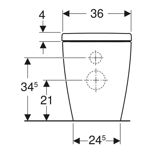 Immagine di Geberit ICON set sanitari a pavimento, vaso TURBOFLUSH, con sedile a chiusura ammortizzata, bidet monoforo con troppopieno, colore bianco finitura lucido 503.080.00.1+502.384.00.1