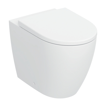 Immagine di Geberit ICON vaso a pavimento TURBOFLUSH a filo parete con fissaggi nascosti, sedile con discesa ammortizzata, colore bianco finitura opaco 503.080.JT.1