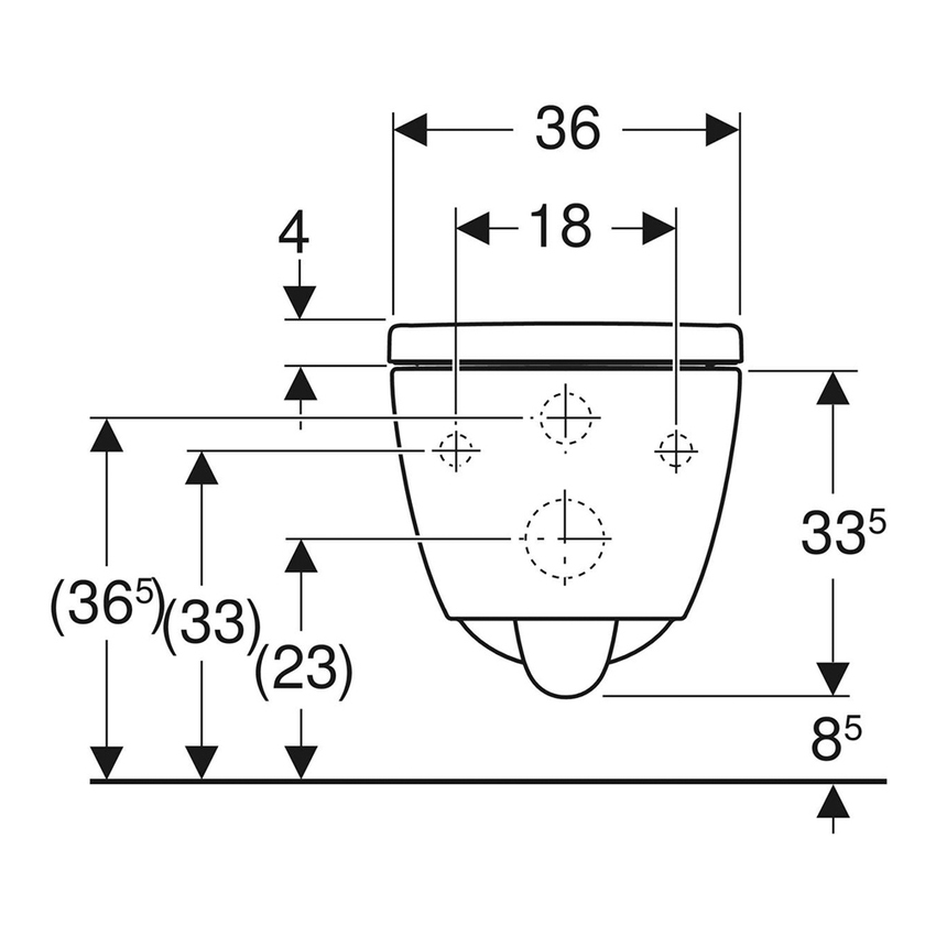 Immagine di Geberit ICON vaso sospeso TURBOFLUSH con fissaggi nascosti, sedile con discesa ammortizzata, colore bianco finitura lucido 503.046.00.1