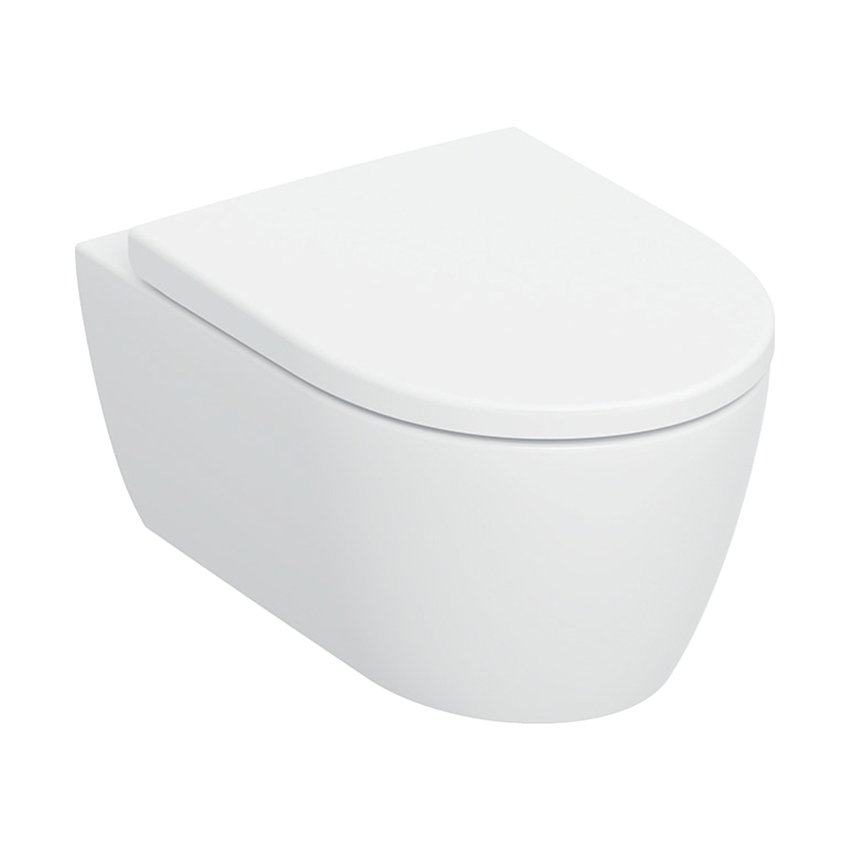 Immagine di Geberit ICON vaso sospeso TURBOFLUSH con fissaggi nascosti, sedile con discesa ammortizzata, colore bianco finitura opaco 503.046.JT.1