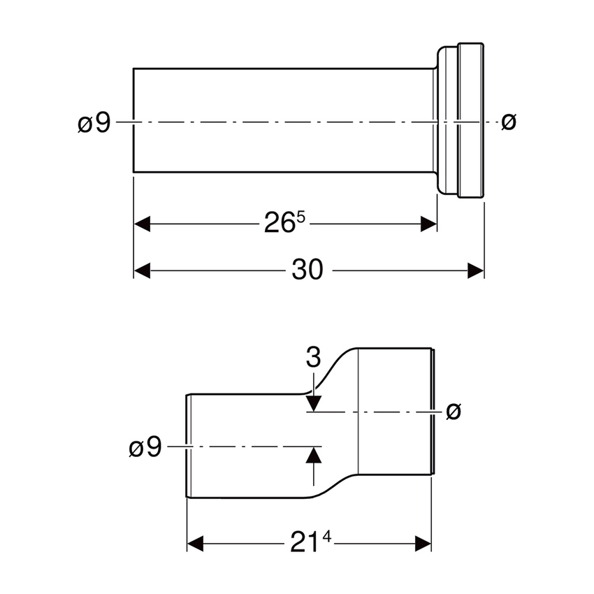 Immagine di Geberit Set per allacciamento per vaso a pavimento TurboFlush, uscita verticale 152.063.00.1