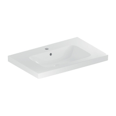 Immagine di Geberit ICON LIGHT lavabo L.75 cm, con foro rubinetteria e troppopieno, con superficie da appoggio, colore bianco finitura lucido 501.839.00.1