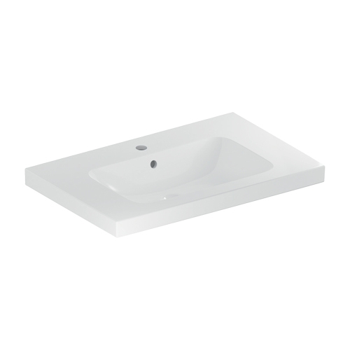 Immagine di Geberit ICON LIGHT lavabo L.90 cm, con foro rubinetteria e troppopieno, con superficie da appoggio, colore bianco finitura lucido 501.840.00.1