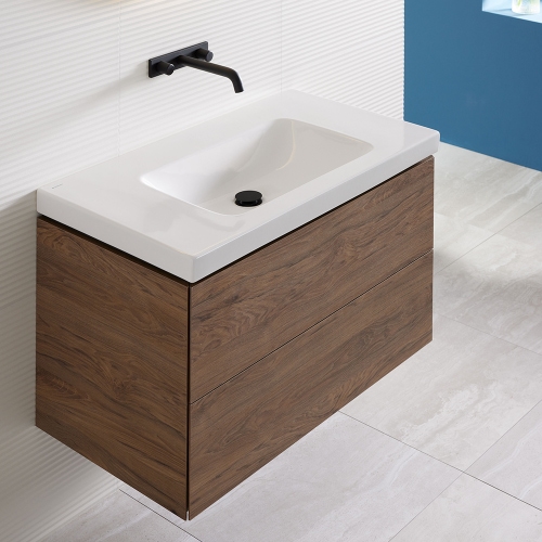 Immagine di Geberit ICON LIGHT lavabo L.90 cm, con foro rubinetteria e troppopieno, con superficie da appoggio, colore bianco finitura lucido 501.840.00.1