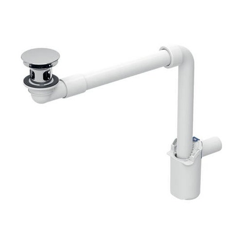 Immagine di Geberit Scarico per lavabo, versione compatta, con scarico libero e copertura della piletta di scarico, finitura cromo 152.092.21.1