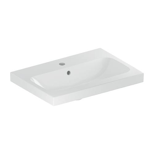 Immagine di Geberit ICON LIGHT lavabo compatto L.60 cm, con foro rubinetteria e troppopieno, colore bianco finitura lucido 501.841.00.1