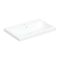 Immagine di Geberit ICON LIGHT lavabo da appoggio L.75 cm, con foro rubinetteria e troppopieno, lato inferiore e posteriore rettificato, colore bianco finitura lucido 501.848.00.1