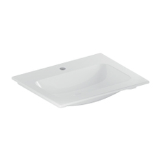 Immagine di Geberit ICON lavabo L.60 cm con bordo slim, sottolavabo, con foro rubinetteria, senza troppopieno, colore bianco finitura lucido 501.843.00.1
