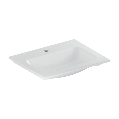 Immagine di Geberit ICON lavabo L.60 cm con bordo slim, sottolavabo, con foro rubinetteria, senza troppopieno, colore bianco finitura lucido 501.843.00.1