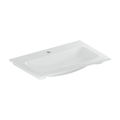 Immagine di Geberit ICON lavabo L.75 cm con bordo slim, sottolavabo, con foro rubinetteria, senza troppopieno, colore bianco finitura lucido 501.844.00.1