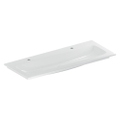 Immagine di Geberit ICON lavabo L.120 cm con bordo slim, sottolavabo, con 2 fori rubinetteria, senza troppopieno, colore bianco finitura lucido 501.846.00.1