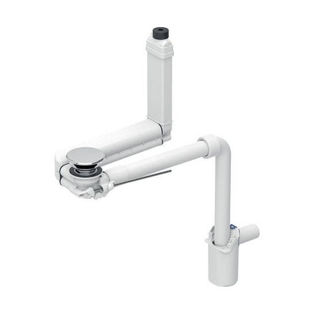 Immagine di Geberit Scarico per lavabo Clou, versione compatta, con azionamento a leva e copertura della piletta di scarico, finitura cromo 152.059.21.1