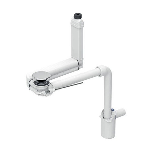 Immagine di Geberit Scarico per lavabo Clou, versione compatta, con azionamento a leva e copertura della piletta di scarico, finitura cromo 152.059.21.1