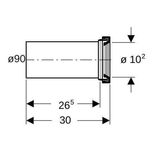 Immagine di Geberit Kit raccordo diritto Geberit per WC 131.083.16.1