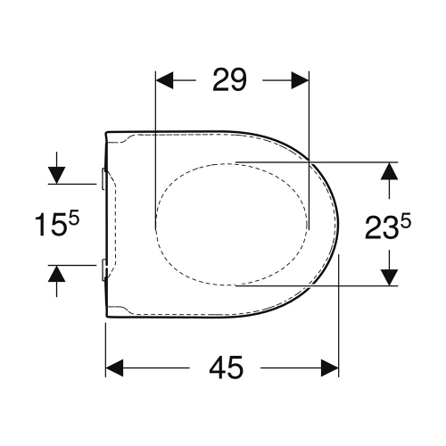Immagine di Geberit ICON sedile per vaso, a chiusura ammortizzata con cerniere EasyMount, colore bianco finitura lucido 501.660.01.1