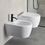 Immagine di Geberit ICON set sanitari sospesi, vaso RIMFREE, con sedile a chiusura ammortizzata, bidet monoforo con troppopieno, colore bianco finitura lucido 501.663.00.1-501.898.00.1