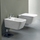 Geberit ICON SQUARE set sanitari sospesi, vaso senza brida, con sedile a chiusura ammortizzata, bidet monoforo con troppopieno, colore bianco finitura lucido 500.807.00.1-231910000