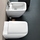 Geberit ICON SQUARE set sanitari a pavimento, vaso senza brida, con sedile a chiusura ammortizzata, bidet monoforo con troppopieno, colore bianco finitura lucido 500.825.00.1-231950000