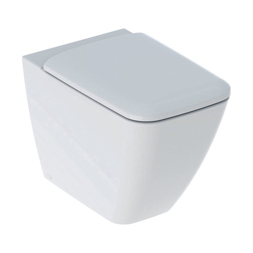 Immagine di Geberit ICON SQUARE vaso a pavimento, con fissaggio nascosto, Rimfree, sedile con discesa ammortizzata, colore bianco finitura lucido 500.825.00.1
