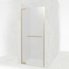 Immagine di Novellini RIGA G porta doccia con apertura 1 anta a battente L.100 cm, vetro trasparente, profilo finitura bronzo spazzolato RIGG99-1Q