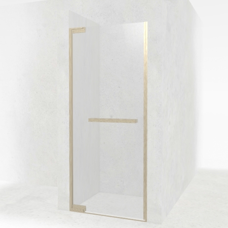 Immagine di Novellini RIGA G porta doccia con apertura 1 anta a battente L.100 cm, vetro trasparente, profilo finitura bronzo spazzolato RIGG99-1Q