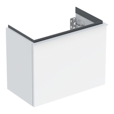 Immagine di Geberit ICON mobile sospeso L.52 cm per lavamani, con un cassetto, maniglia colore bianco finitura opaco, corpo colore bianco finitura lucido 502.302.01.1