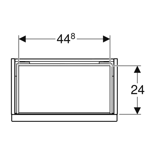 Immagine di Geberit ICON set L.53 cm con lavamani monoforo, ripiano per rubinetteria a destra, colore bianco finitura lucido e mobile sospeso, con 1 cassetto, colore bianco finitura lucido 501.832.00.1-502.302.01.1