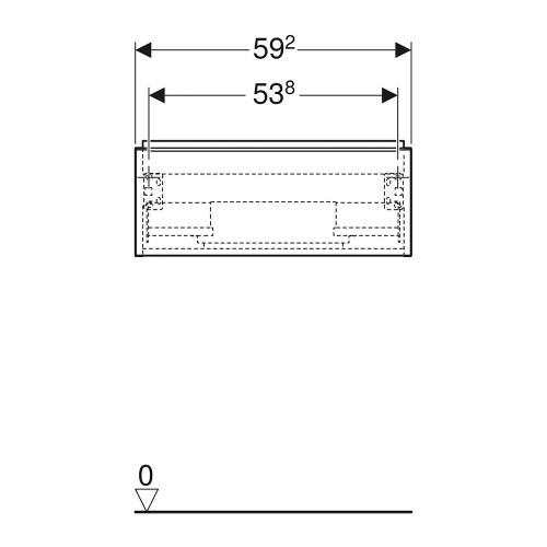 Immagine di Geberit ICON mobile sospeso L.75 cm per lavabo, con un cassetto, maniglia colore bianco finitura opaco, corpo colore bianco finitura lucido 502.311.01.1