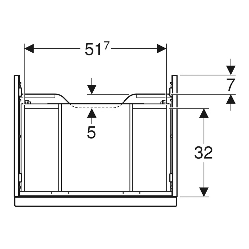Immagine di Geberit ICON mobile sospeso L.75 cm per lavabo, con un cassetto, maniglia colore bianco finitura opaco, corpo colore bianco finitura lucido 502.311.01.1