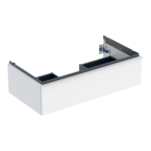 Immagine di Geberit ICON mobile sospeso L.90 cm per lavabo, con un cassetto, maniglia colore bianco finitura opaco, corpo colore bianco finitura lucido 502.312.01.1