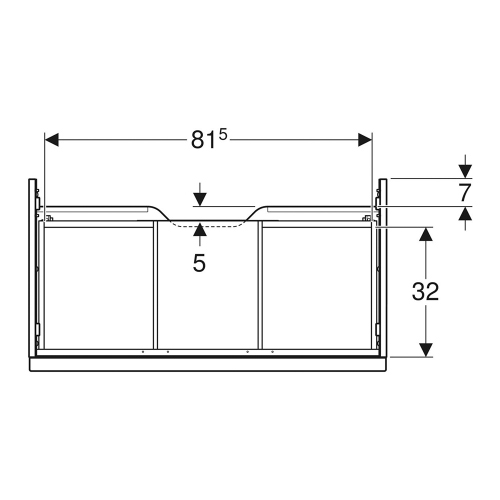Immagine di Geberit ICON mobile sospeso L.90 cm per lavabo, con un cassetto, maniglia colore bianco finitura opaco, corpo colore bianco finitura lucido 502.312.01.1