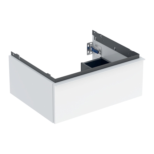 Immagine di Geberit ICON mobile sospeso L.60 cm per lavabo, con un cassetto a chiusura ammortizzata, maniglia colore bianco finitura opaco, corpo colore bianco finitura lucido 502.310.01.1