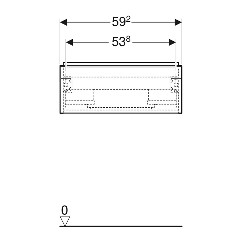 Immagine di Geberit ICON mobile sospeso L.60 cm per lavabo, con un cassetto a chiusura ammortizzata, maniglia colore bianco finitura opaco, corpo colore bianco finitura lucido 502.310.01.1