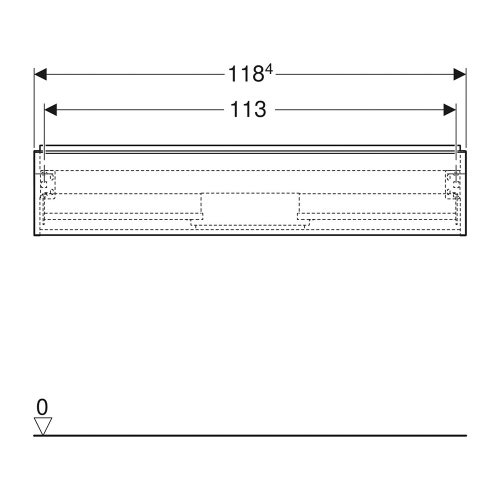 Immagine di Geberit ICON set L.120 cm con lavabo doppio foro, colore bianco finitura lucido e mobile sottolavabo sospeso, con 1 cassetto, colore bianco finitura lucido 501.837.00.1-502.313.01.1