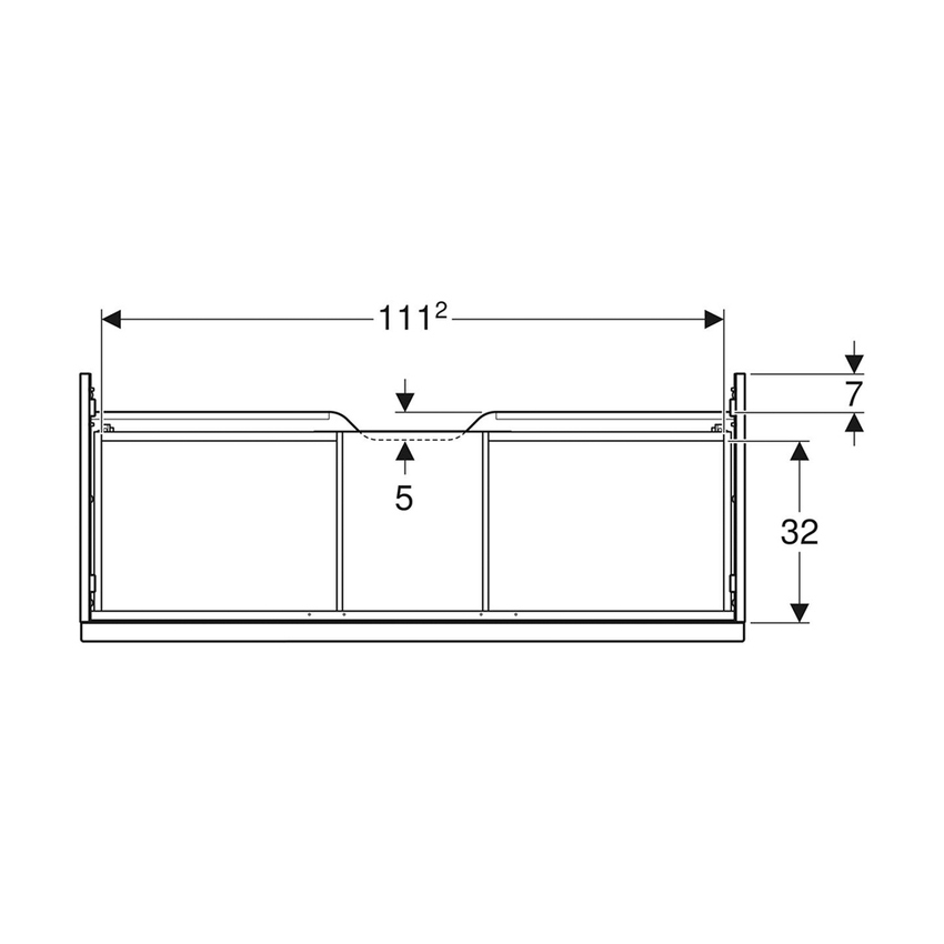 Immagine di Geberit ICON set L.120 cm con lavabo doppio foro, colore bianco finitura lucido e mobile sottolavabo sospeso, con 1 cassetto, colore bianco finitura lucido 501.837.00.1-502.313.01.1