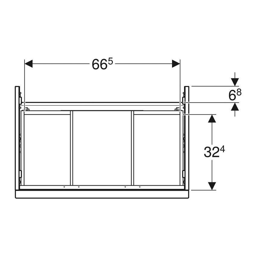 Immagine di Geberit ICON mobile sospeso L.75 cm per lavabo, con due cassetti a chiusura ammortizzata, maniglia colore bianco finitura opaco, corpo colore bianco finitura lucido 502.304.01.1