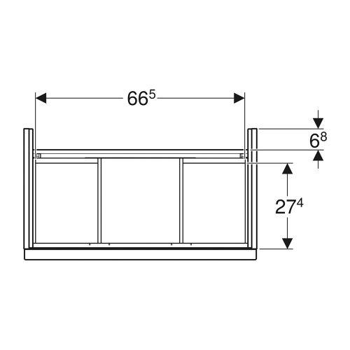 Immagine di Geberit ICON mobile compatto sospeso L.75 cm per lavabo, con due cassetti, maniglia colore bianco finitura opaco, corpo colore bianco finitura lucido 502.308.01.1
