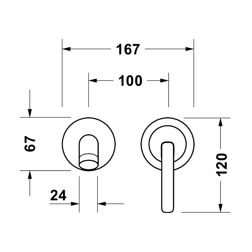 Immagine di Duravit BALCOON miscelatore monocomando P.23 cm per lavabo, a parete, MinusFlow, senza corpo incasso, finitura cromo BA1070004010