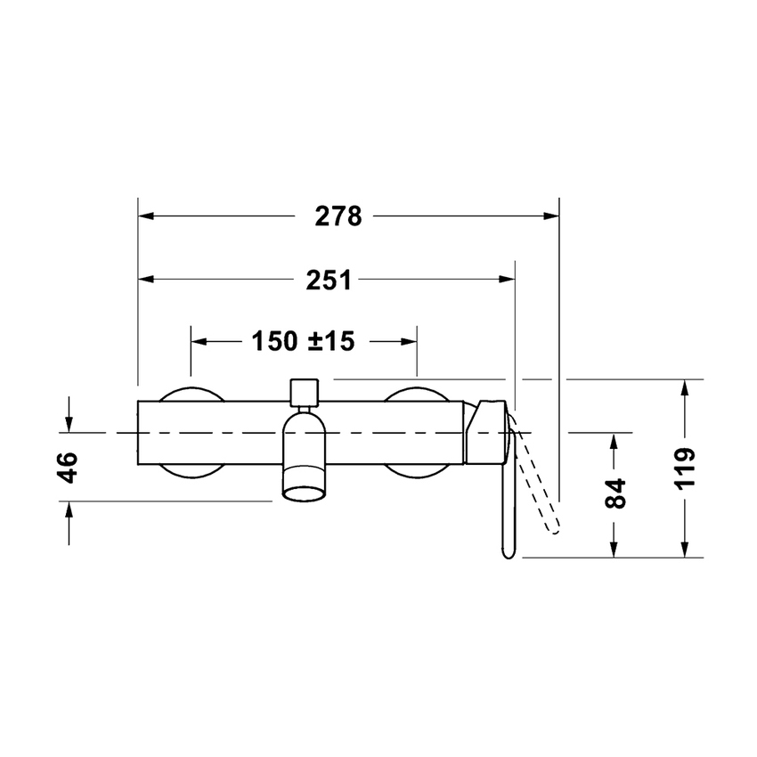 Immagine di Duravit BALCOON miscelatore monocomando esterno per vasca, con deviatore, finitura cromo BA5230000010