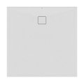 Immagine di Ideal Standard ULTRA FLAT EVO piatto doccia quadrato 120 cm, installazione sopra pavimento o filo pavimento, in StoneTech, antiscivolo, colore bianco seta finitura opaco T5531FO
