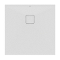 Immagine di Ideal Standard ULTRA FLAT EVO piatto doccia quadrato 80 cm, installazione sopra pavimento o filo pavimento, in StoneTech, antiscivolo, colore bianco seta finitura opaco T5426FO