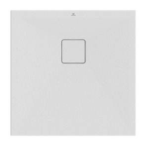 Immagine di Ideal Standard ULTRA FLAT EVO piatto doccia quadrato 70 cm, installazione sopra pavimento o filo pavimento, in StoneTech, antiscivolo, colore bianco seta finitura opaco T5427FO